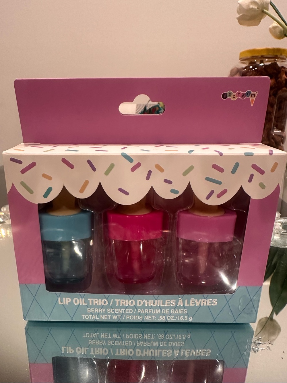 NEW iScream Ice Pops Berry Lip Trio Oil Sealed 3- Piece Gift Set Hydrating Gloss